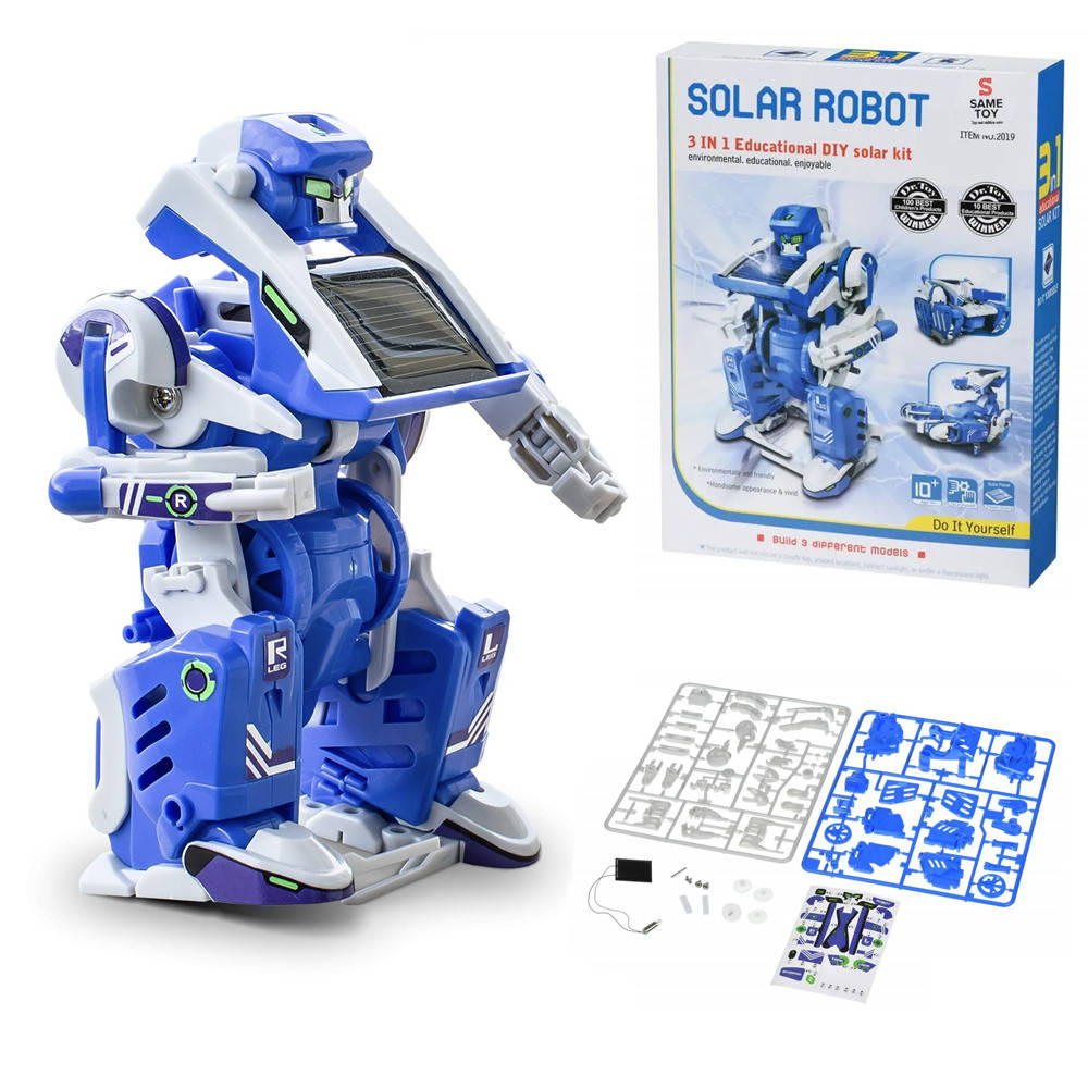 

Робот конструктор на солнечных батареях Solar Robot робот 3в1 / Робот из конструктора, танк, скорпион, Синий