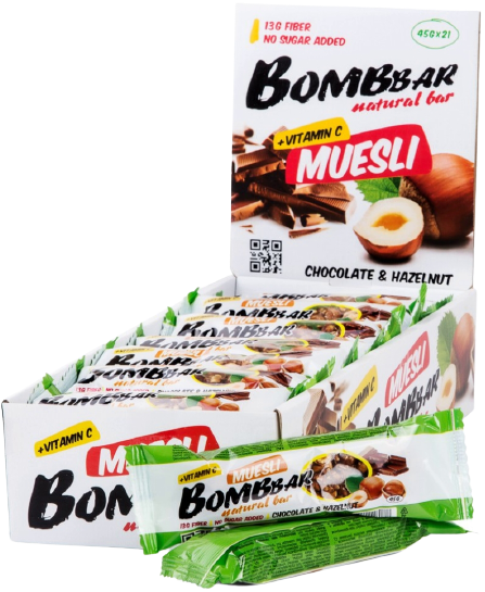 

Батончик мюсли Bombbar Фундук (45 грамм)
