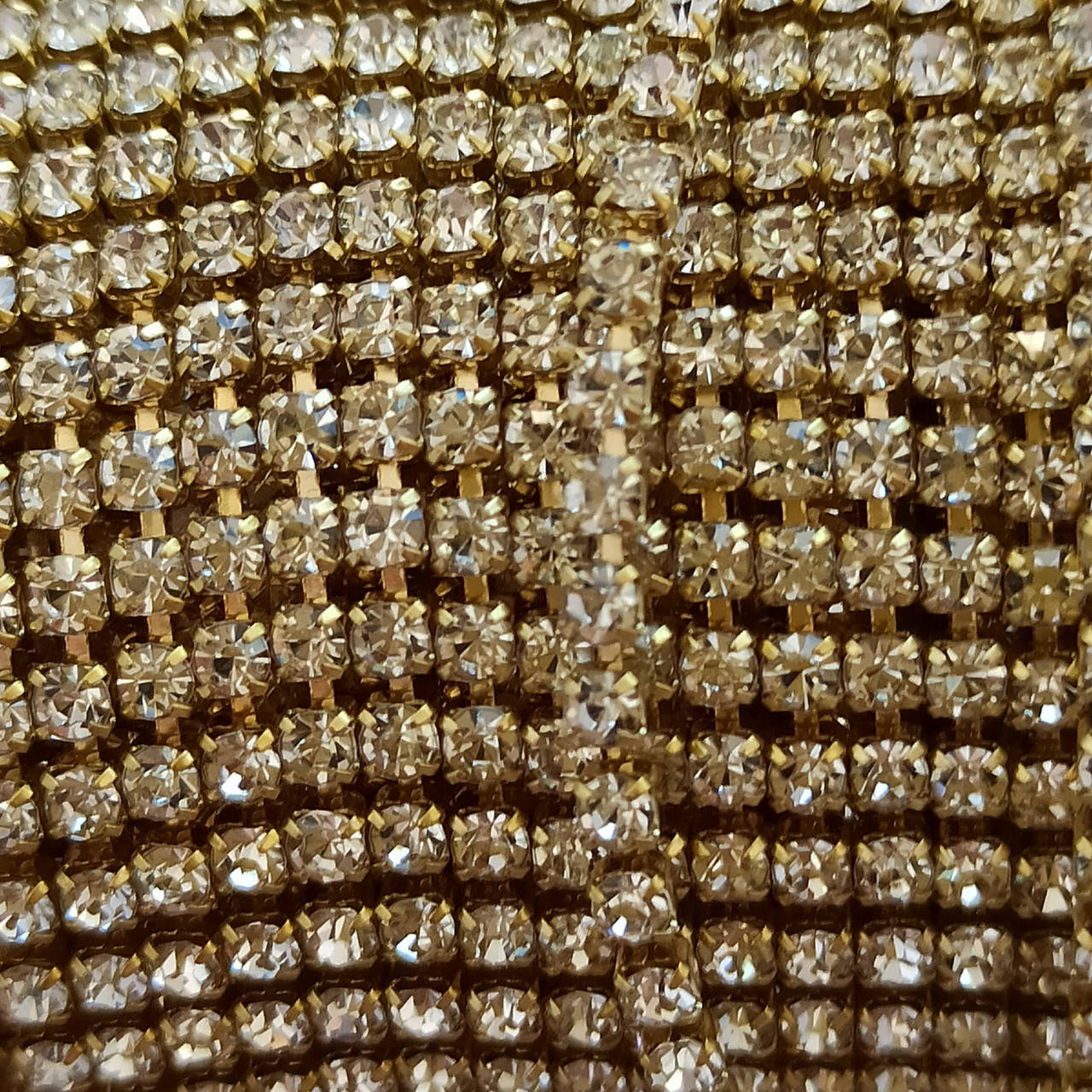 

Стразовая цепочка, 2мм, Кристалл в золоте