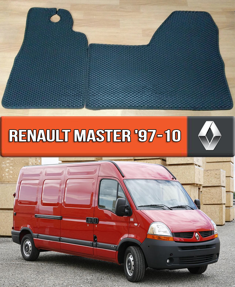 

ЕВА коврики Рено Мастер 1997-2010. EVA ковры на Renault Master, Черный