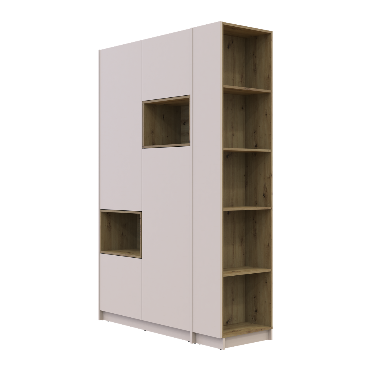 Шафа для одягу з нішею та етажеркою Doros Дейл Кашемір/Дуб Артізан 2 ДСП 143.2х52х220 (44900336) 7