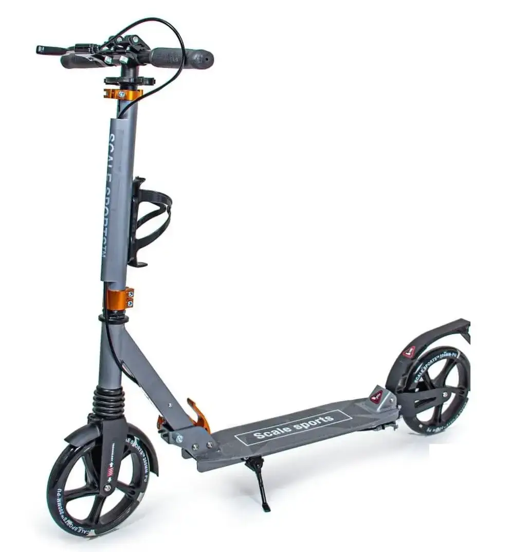 

Самокат Scale Sports SS-20 двухколесный с ручным тормозом Светящиеся колеса Gray, Серый