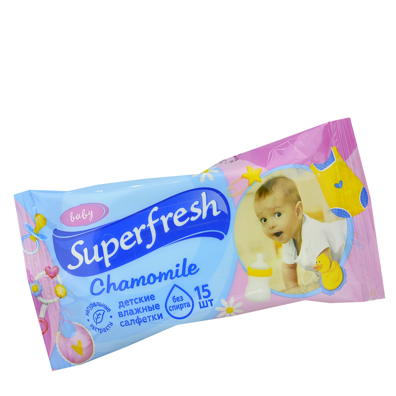

Влажные салфетки SuperFresh "Детские с ромашкой" 15шт