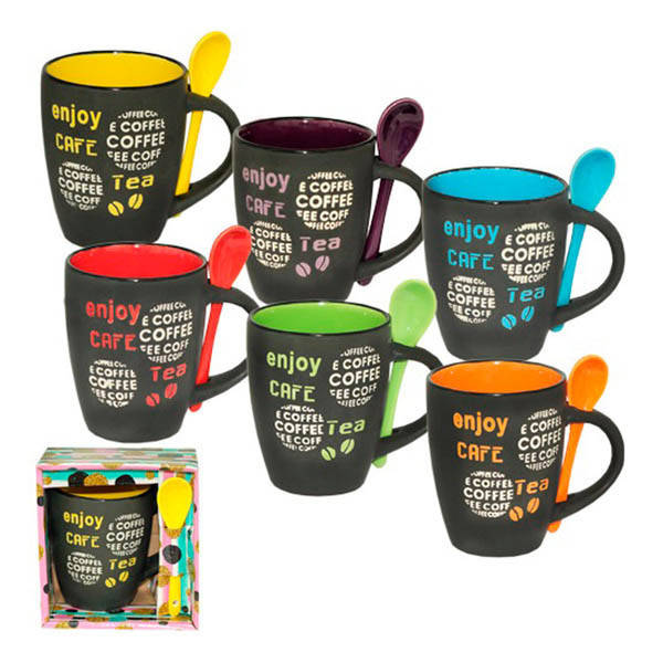 

Чашка керамическая с ложкой 360мл Extra Mix,под.уп. S&T