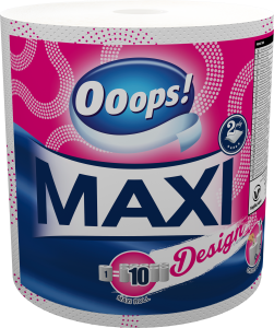 

Полотенца бумажные 2-хслойные Ooops! Maxi Design 1шт 500 отрывов, Белый