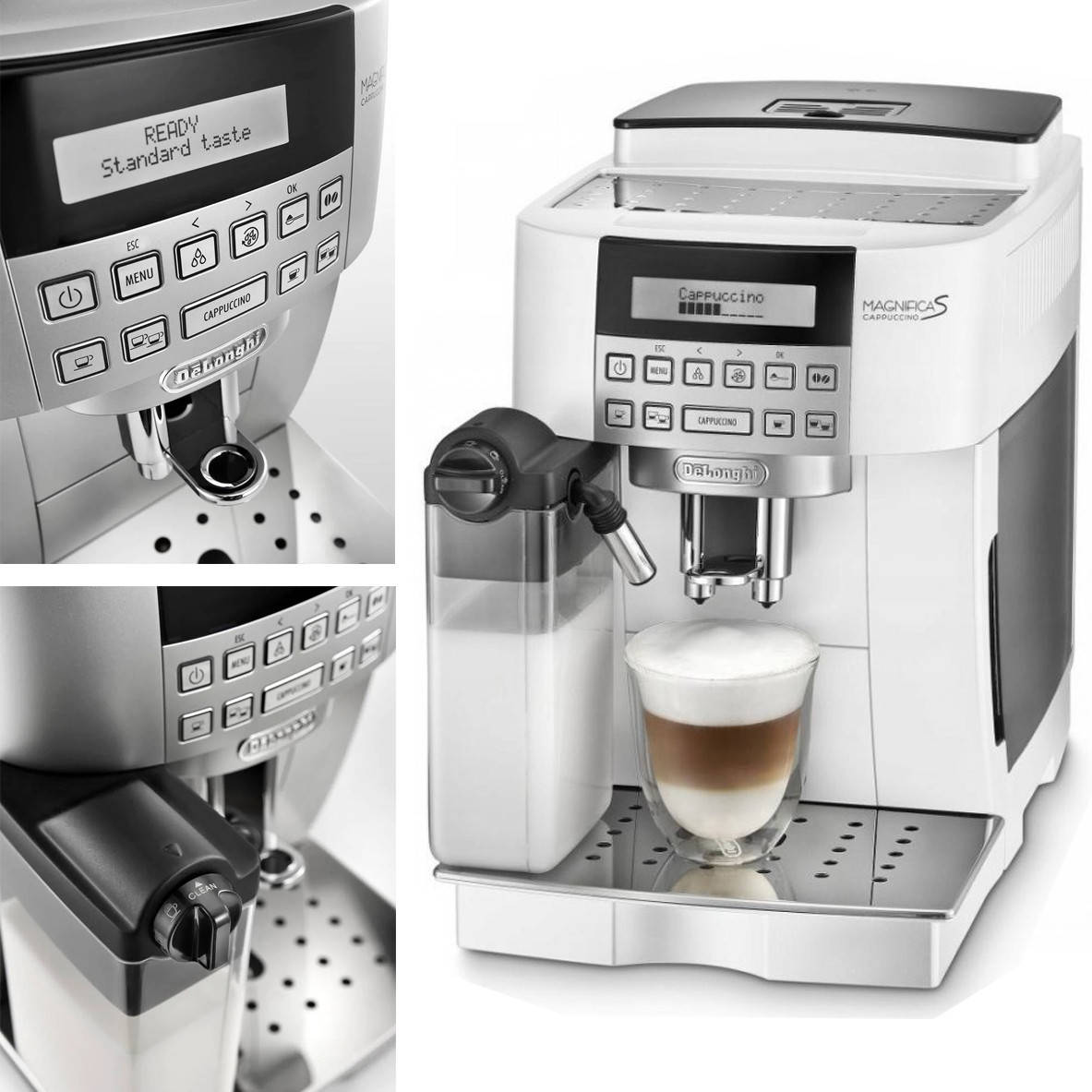 

Кофемашина DeLonghi Magnifica S ECAM 22.360.W (1450 Вт.,15 бар., RU/UA язык, белый)