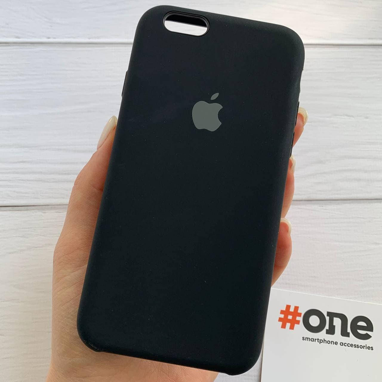 

Чехол для iPhone 6 6s Silicone Case с микрофиброй бархатом силикон кейс на айфон 6 6с черный 18 SLK