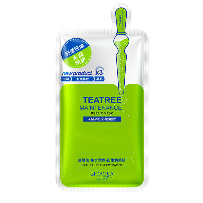 

Маска для лица с экстрактом камелии японской Bioaqua New Tea Tree Maintenance Repair Mask, 30г