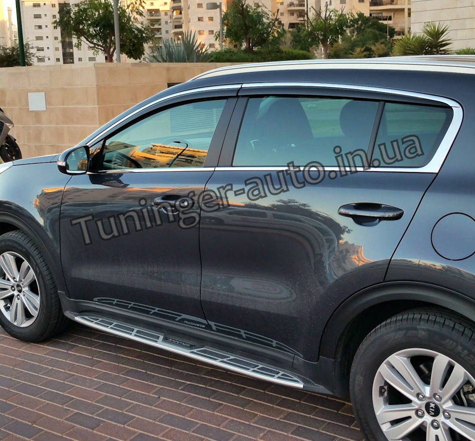 

Ветровики c хром молдингом, дефлекторы окон KIA SPORTAGE 2016- (D943)