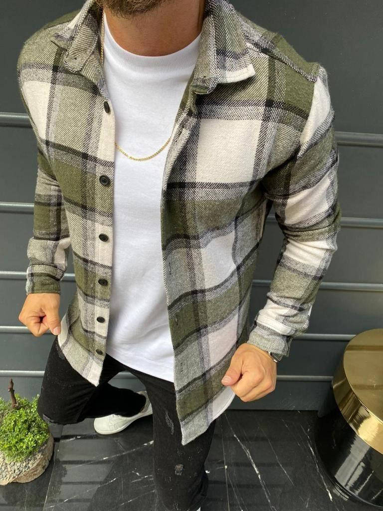 

Мужская стильная байковая рубашка, (КЛЕТКА) / Турция / Premium M, Синий