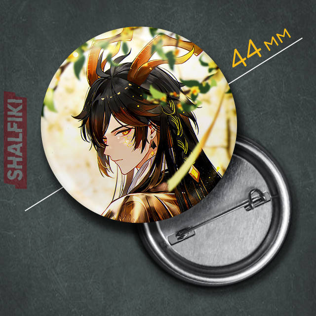 

"Чжун Ли (Геншин / Genshin)" значок круглый на булавке Ø44 мм