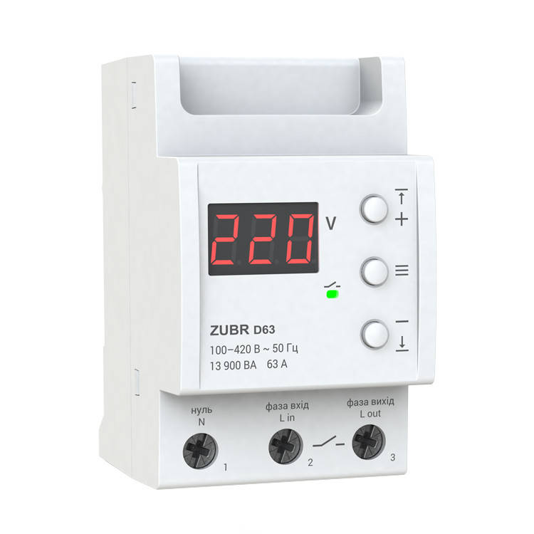 

Реле защиты от перенапряжения ZUBR D63A