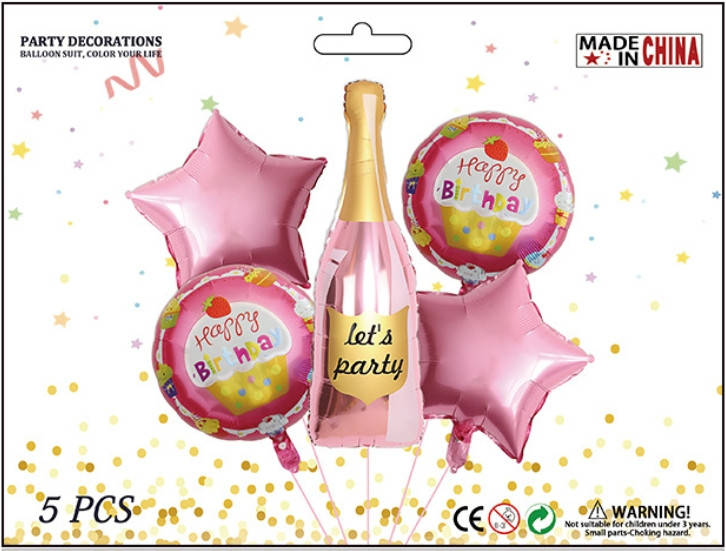 

Набор шаров Let's party, 5 шт, Разные цвета