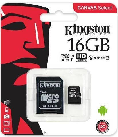 

Карта памяти Kingston 10 класс: 16 GB