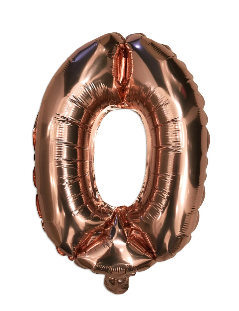 

Шар цифра "0" фольгированный розовое золото, высота 35 см