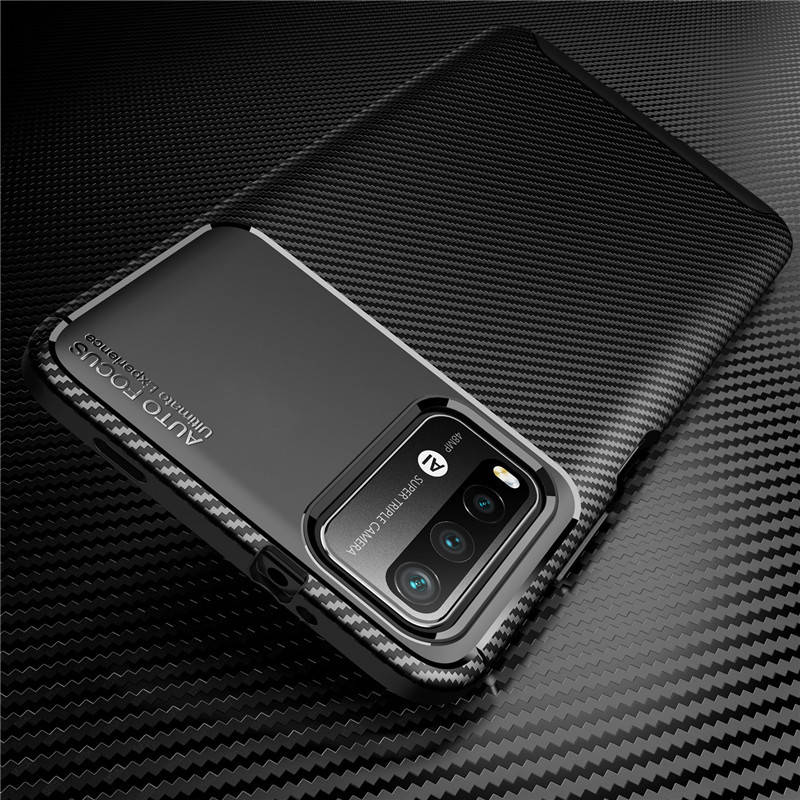 

Защитный чехол Карбон для Xiaomi Redmi 9T черный силиконовый бампер