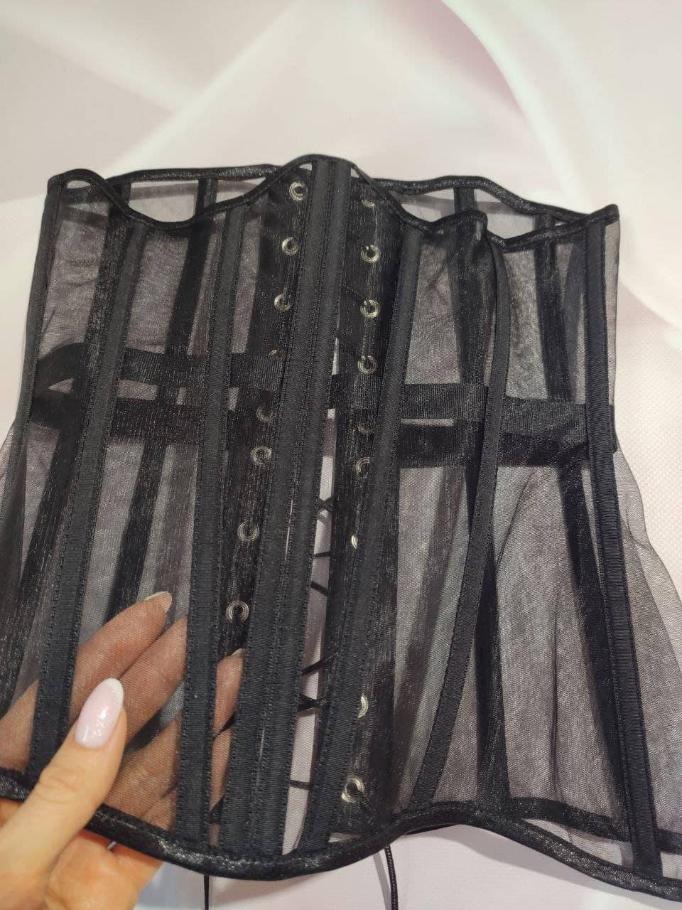 

Корсет на 16ти косточках с прозрачными вставками люкс, корсет на одежду, красивый корсет (5113)