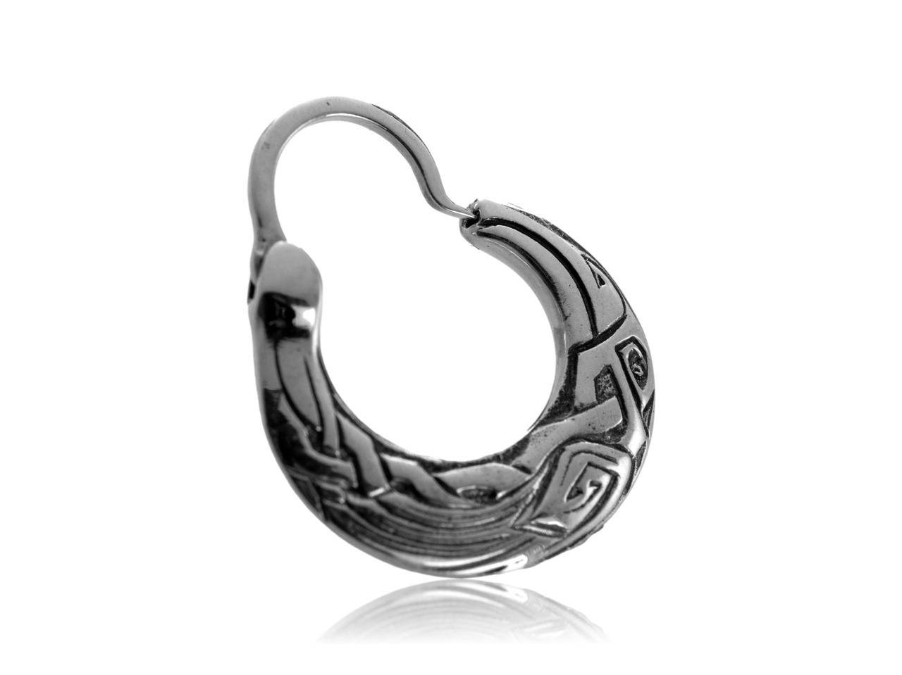 

Серьга мужская Ворон серебро