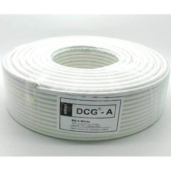 

Коаксиальный кабель DCG-A RG-6 (100 м.) 75 Ом белый