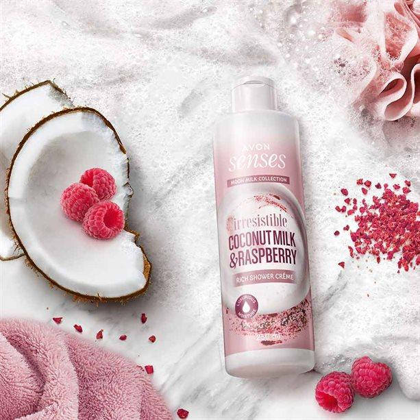 

Крем-гель для душа "Кокосовое молоко и малина", 250 мл Avon
