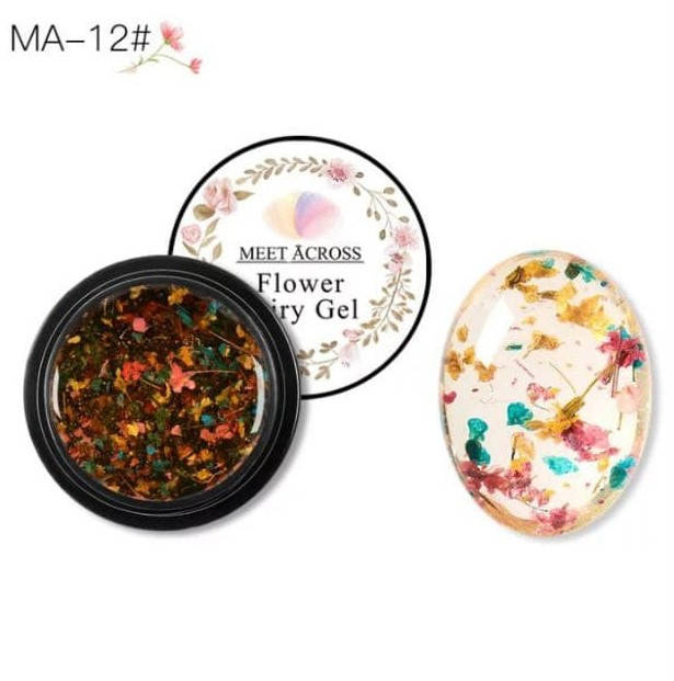 

Гель с сухоцветами Flower Fairy Gel №12 прозрачный с разноцветными цветами