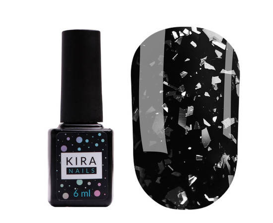 

Kira Nails No Wipe Top Silver Shard – топ без липкого слоя с серебряной талью, 6 мл