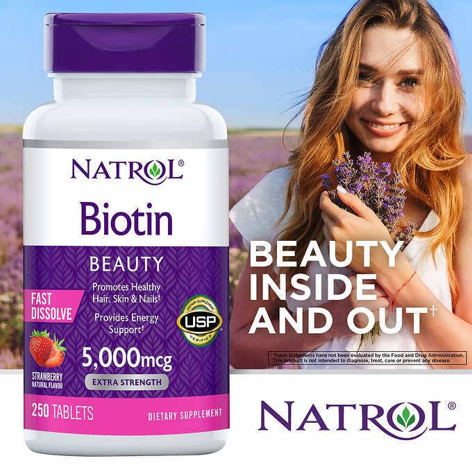 

Биотин Natrol Biotin, с клубничным вкусом, 5000mcg, 250 таблеток США