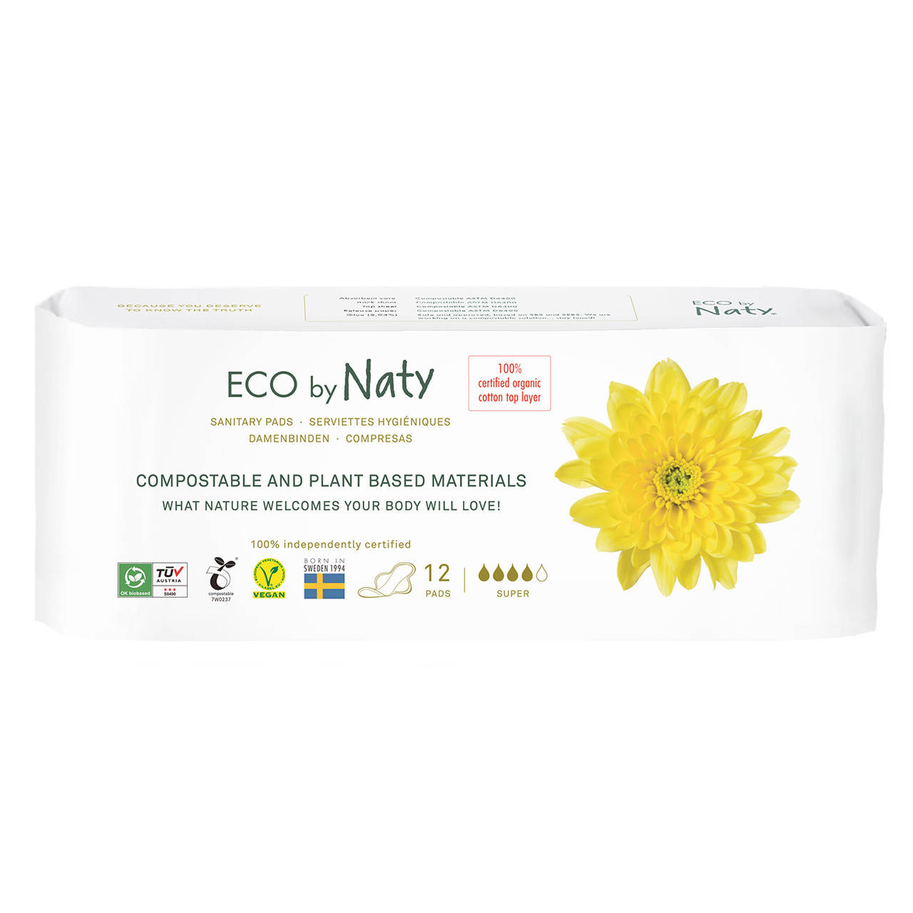 

Органические прокладки Eco by Naty Super 12 шт