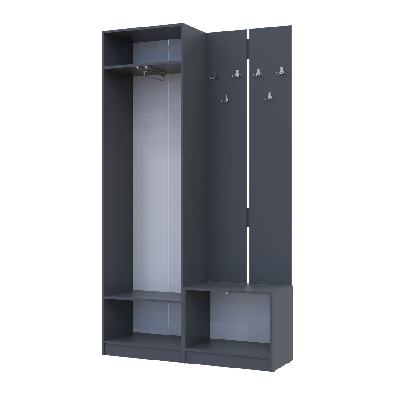 Передпокій Doros Сола 1+3 Doros Графіт/Сірий ДСП 120х40х215 (42005152) 5