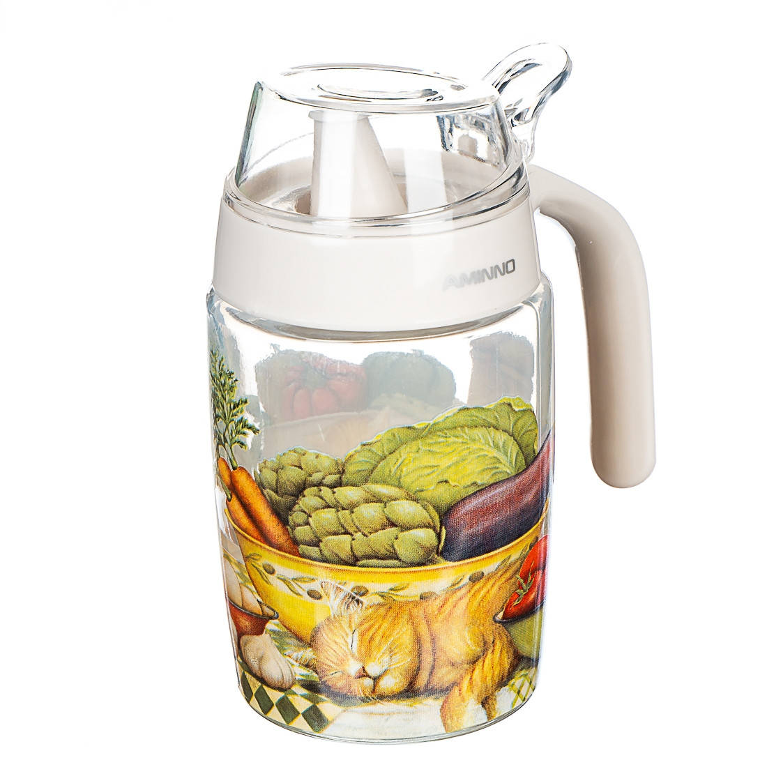 

Стеклянная бутылка с дозатором "Котики на кухне" 300 мл (для соусов, масел, сливок и т.д.)