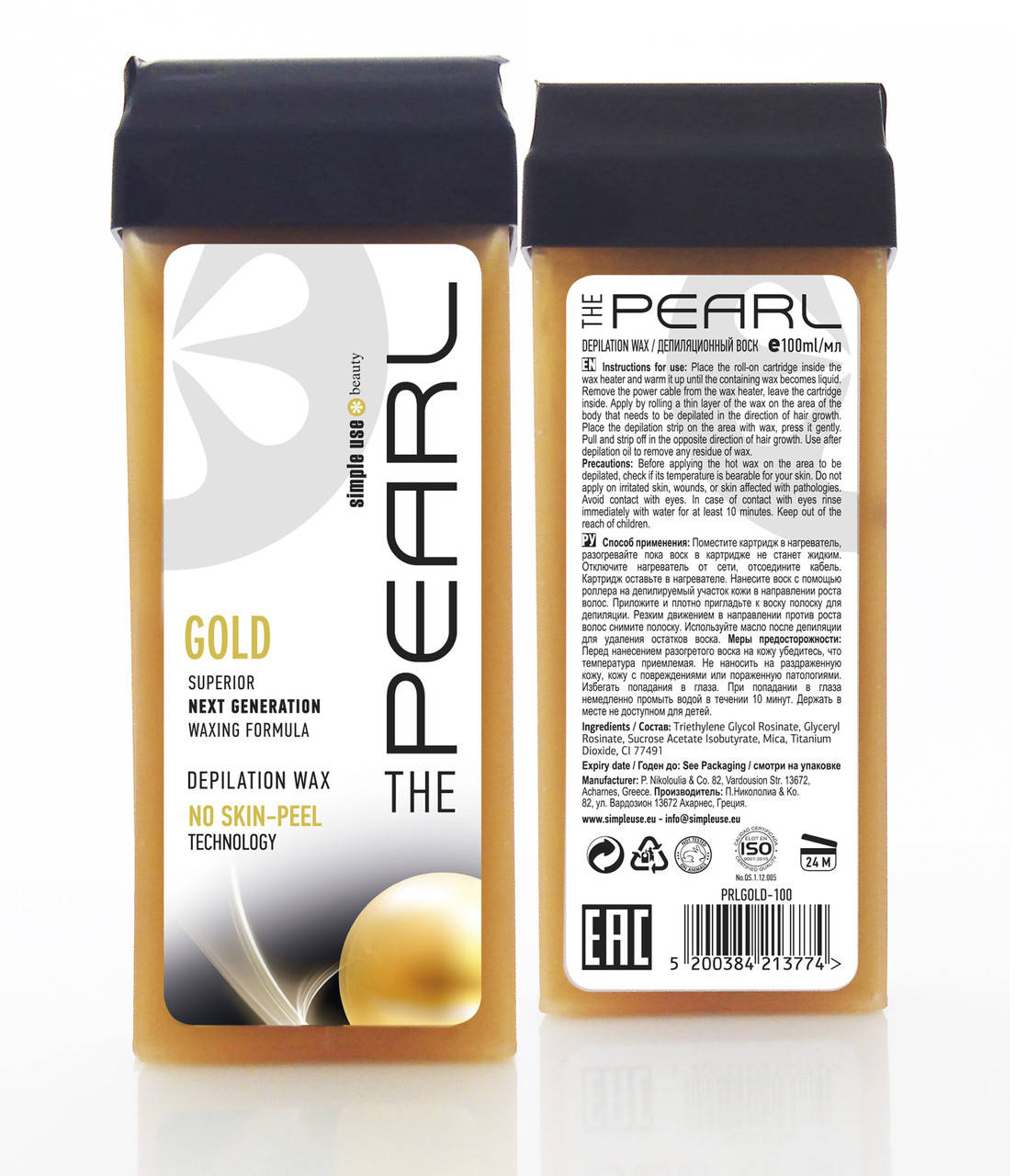 

Полимерний віск у картриджі для депіляції «The PEARL Gold» 100мл TM Simple Use Beauty