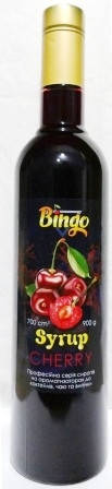 

Сироп для кофе и мороженого BINGO "Вишня" 0,9л