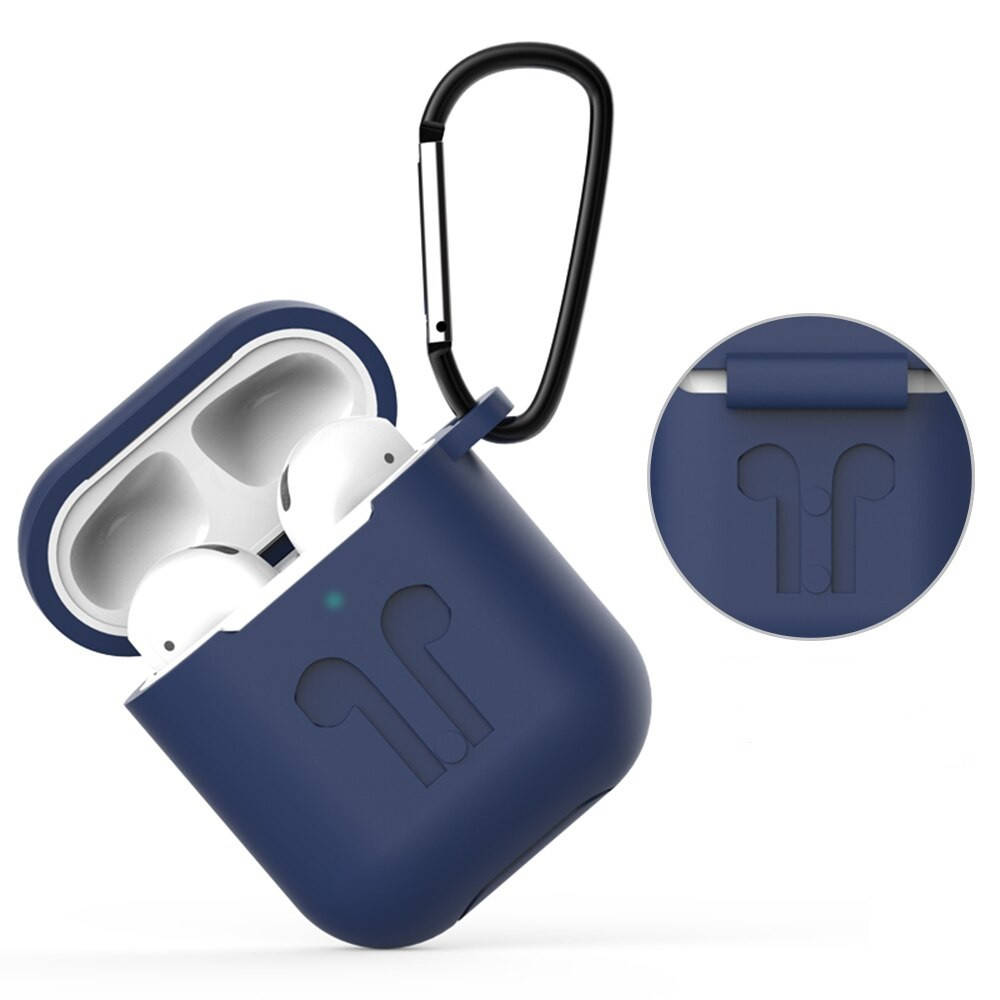 

Чехол / футляр для Apple AirPods 2 и 1 + карабин Alitek Dark Blue (88710), Синий