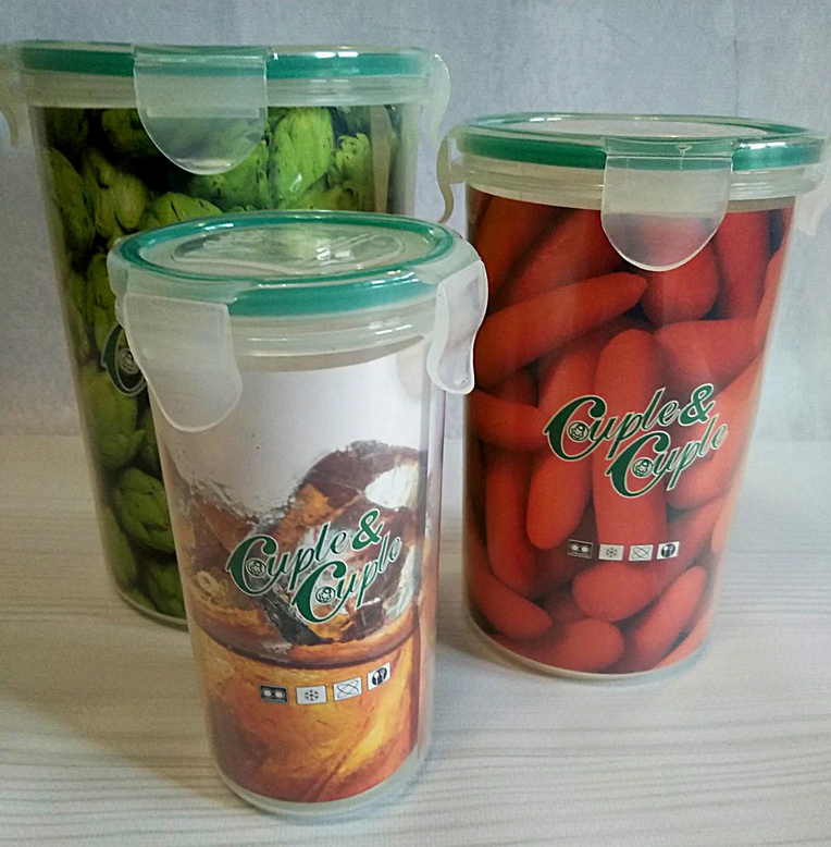 

Набор герметичных контейнеров для продуктов 3 шт. (1, 85 л, 1 л, 450 мл), Разные цвета