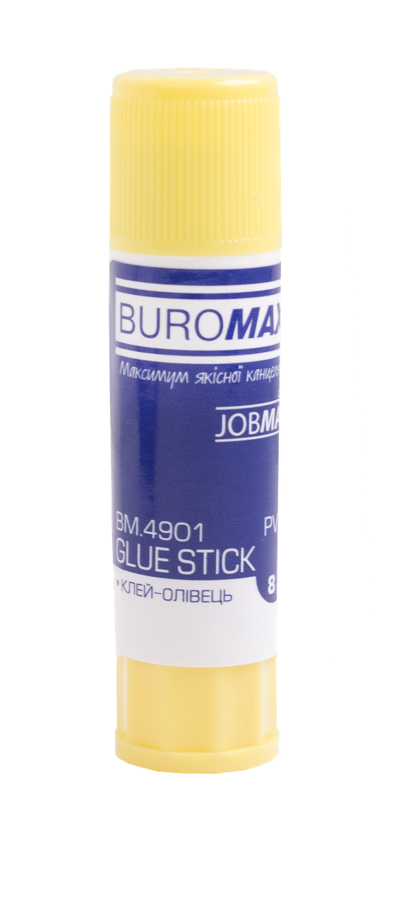 

Клей карандаш канцелярский 8 грамм PVA BuroMAX