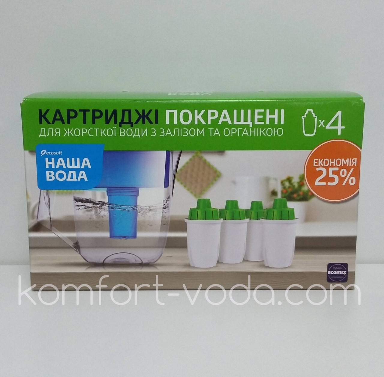 

Комплект картриджей для фильтра-кувшина Ecosoft/Наша Вода (4 шт)