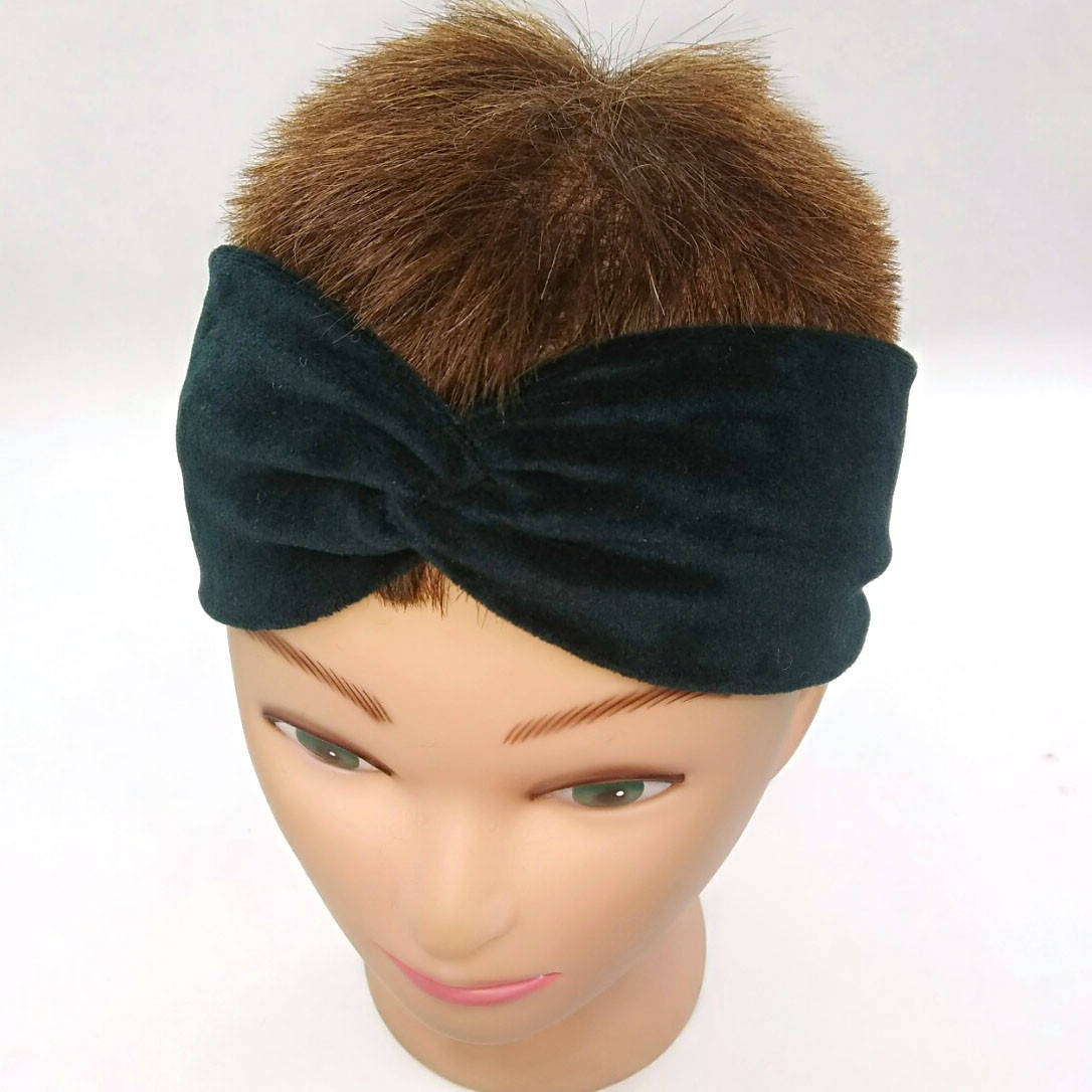 

Велюровая повязка-чалма на голову Темно-зеленый(бутылка)