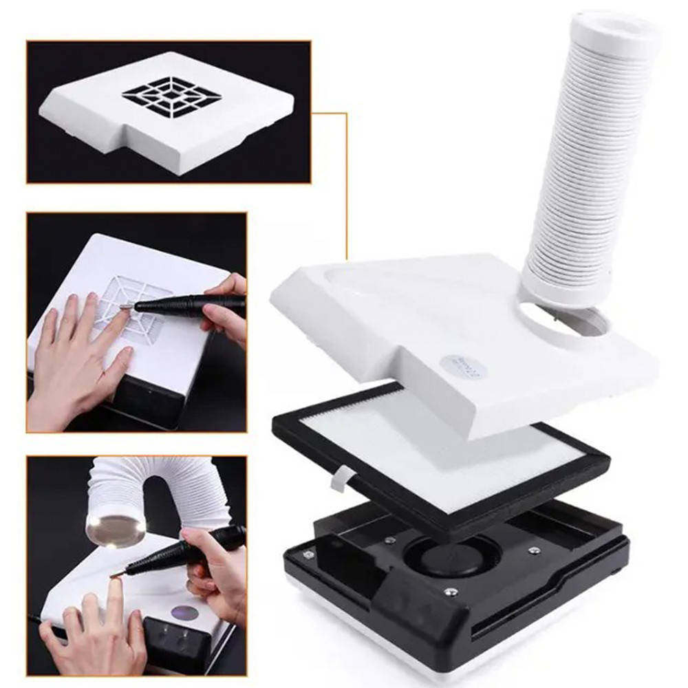 

Вытяжка для маникюра с трубкой и фильтром 3 LED 10-53