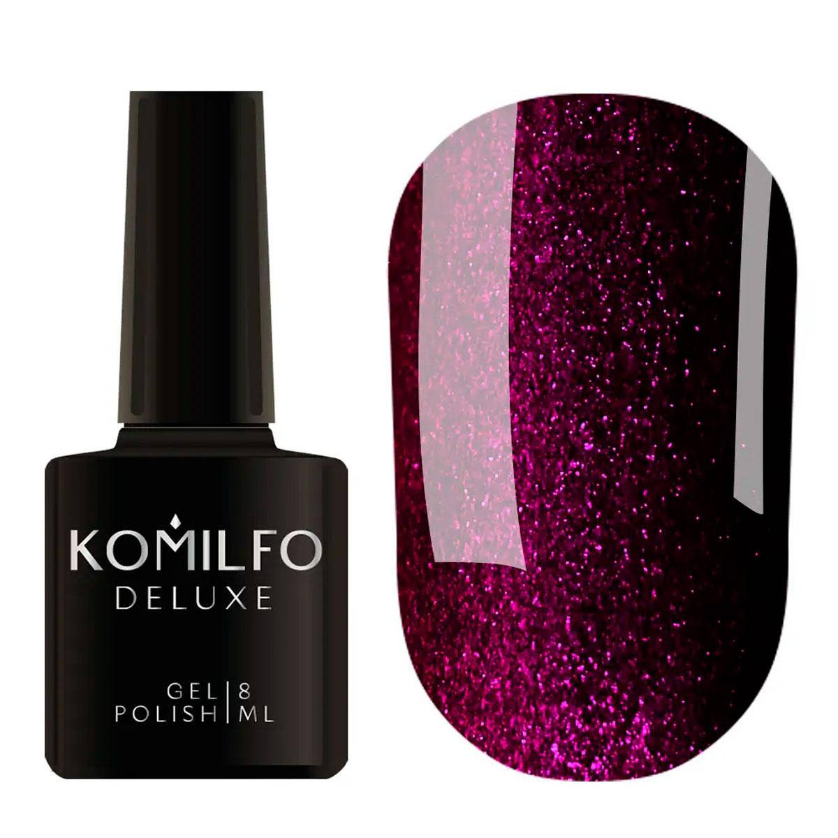

Гель-лак Komilfo Deluxe Series №D095 (фиолетово-бордовый с шиммером), 8 мл