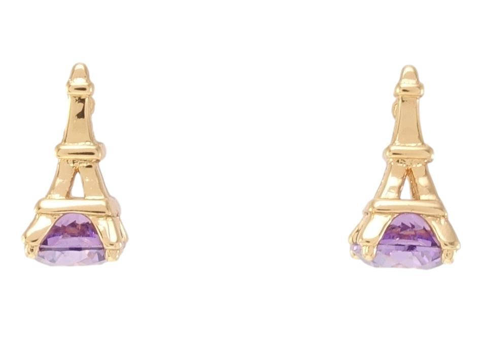 

Серьги Xuping Позолота 18K гвоздики (пусеты) "Эйфелева башня на сиреневом кристалле"