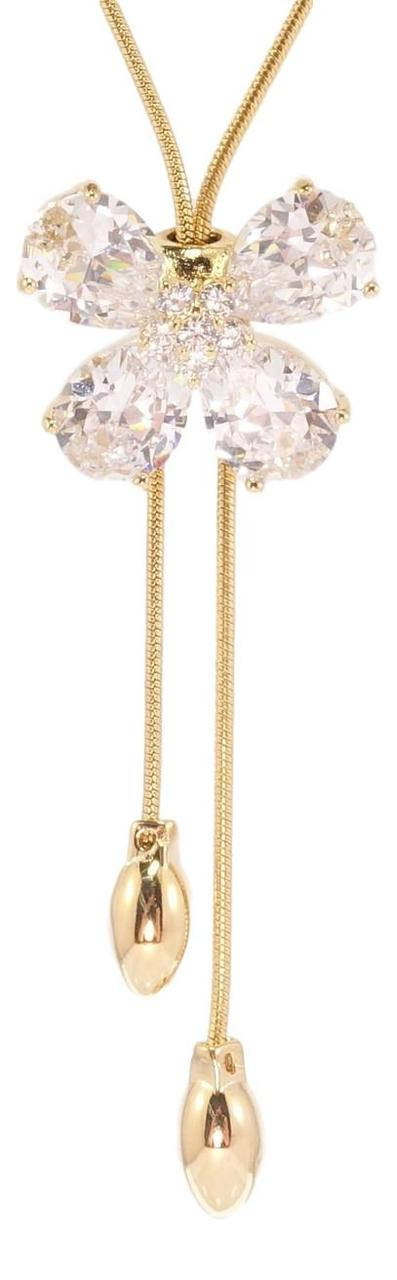 

Бегунок на цепочке Xuping Позолота 18K "Кристальная бабочка" длина 52,5-55,5см х 1мм