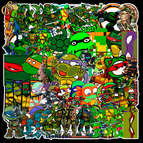 

Набор наклеек Черепашки-ниндзя - "Ninja Turtles" - 52 шт, Разные цвета