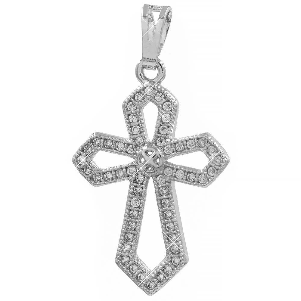 

Подвеска Крест родиум 2,5 см (Медицинское золото)