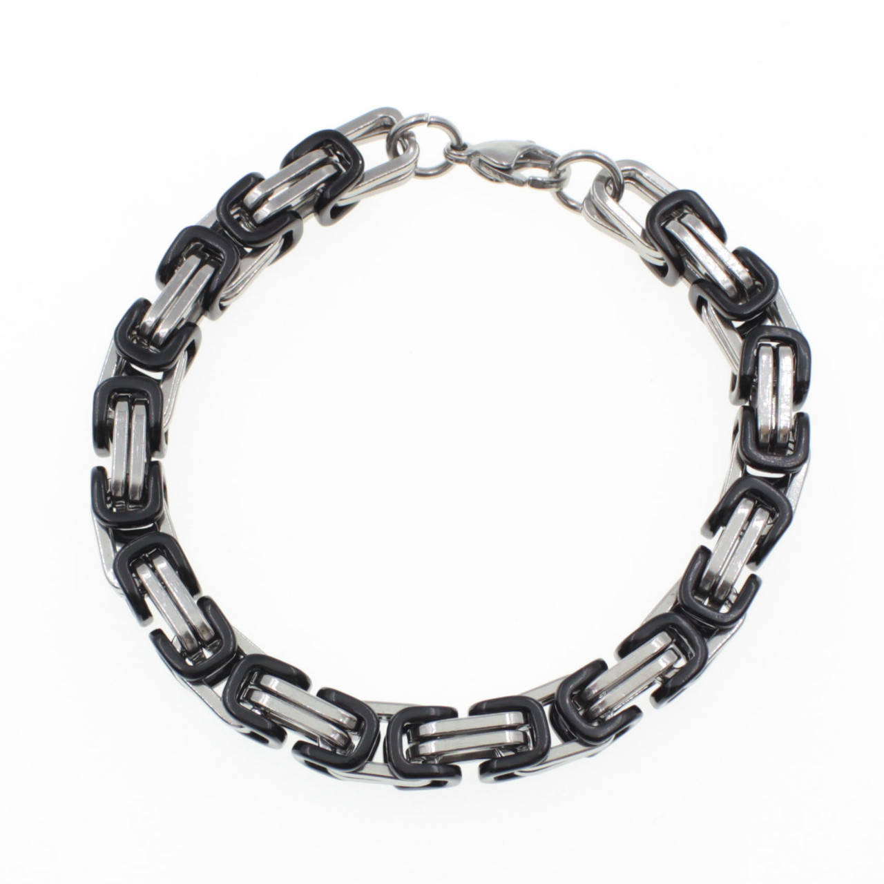 

Браслет мужской SteelRage от Stainless Steel цвет черный с серебро из медицинской стали длина 21 см ширина 6мм