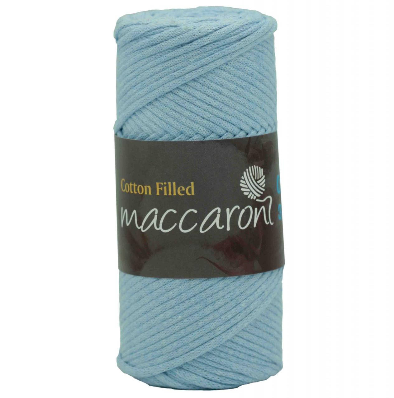 

Хлопковый шнур Cotton Filled Maccaroni с сердечником , 3 мм, голубой
