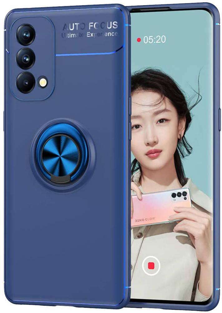 

Чехол с кольцом OPPO A74 Autofocus Синий