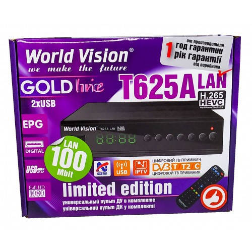 

World Vision T625A LAN DVB-T2 + обучаемый пульт