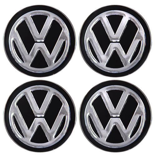 

Наклейки на колпаки, диам. 90 мм "VOLKSWAGEN" черные (4 шт) (D), Черный