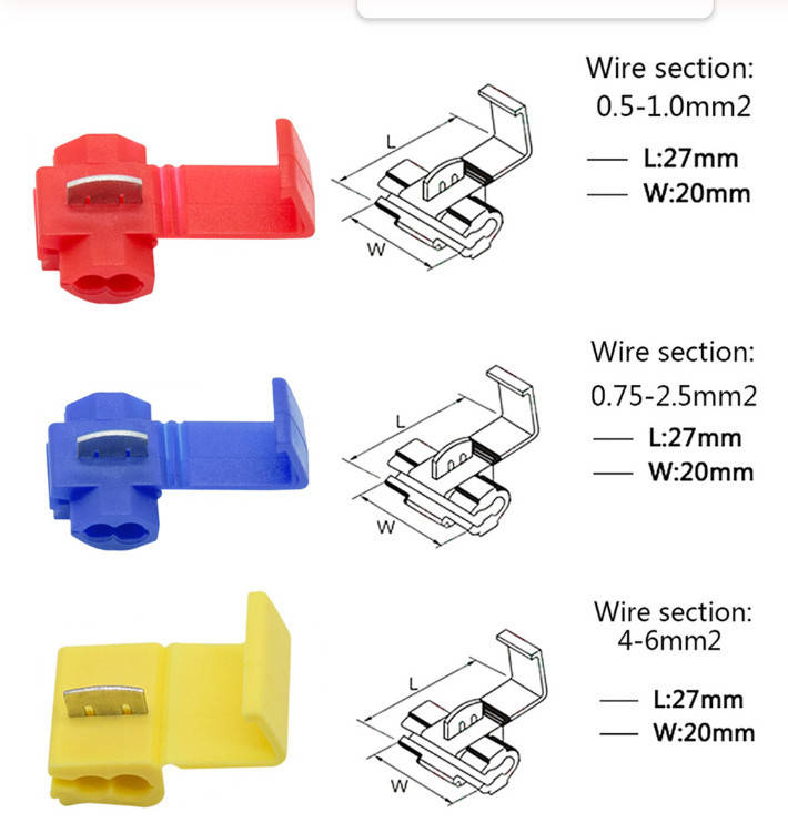 

Клемма, зажим для быстрого монтажа 0,3-1, 0,75-2.5, 4-6 кв.мм. красного, синего и желтого цвета