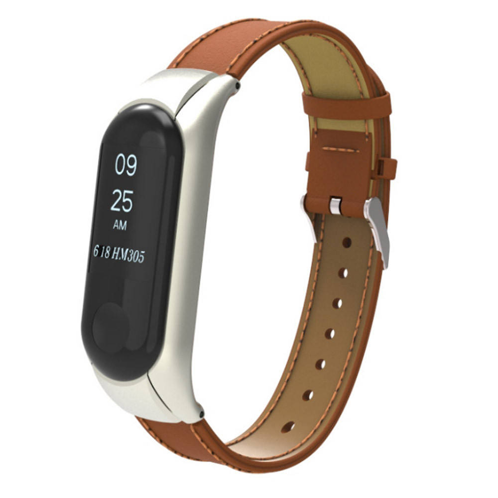 

Ремешок Leather для браслета Xiaomi Mi Band 3 / Mi Band 4 коричневый